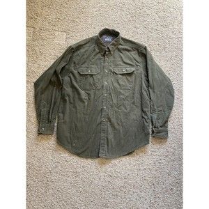 Woolrich Button Corduroy Cotton Flannel Mid Weight Long Sleeve Shirt Mens XL